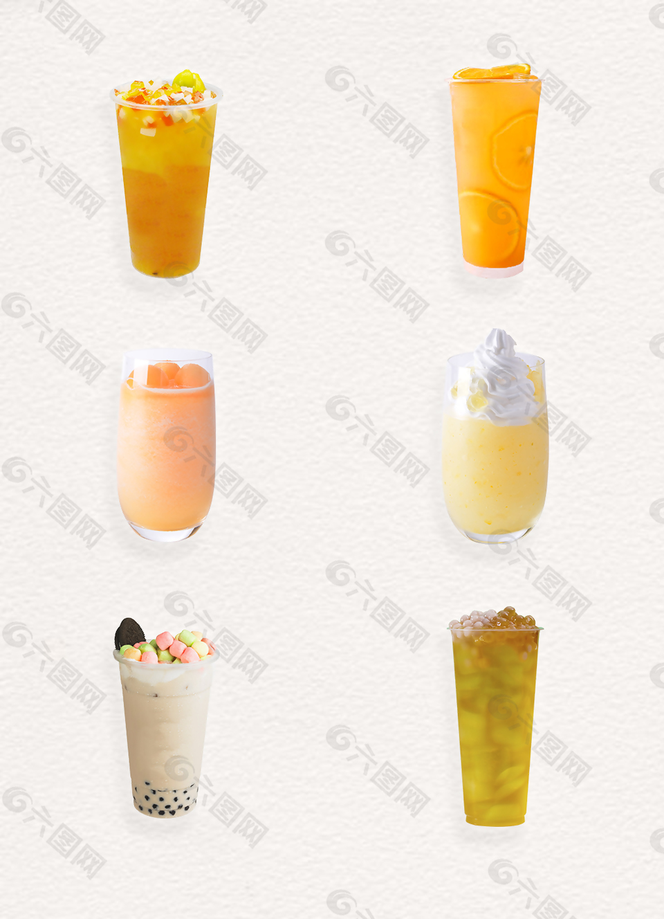 橙色亮麗奶茶冷飲png實(shí)物