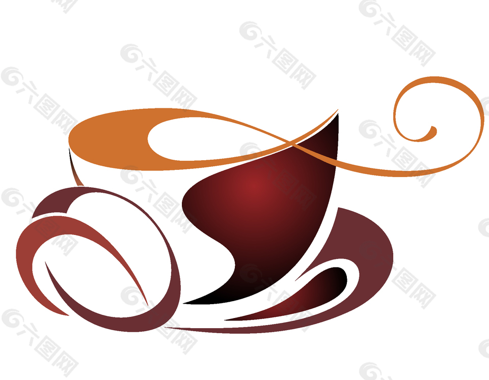 簡(jiǎn)約咖啡標(biāo)志矢量圖