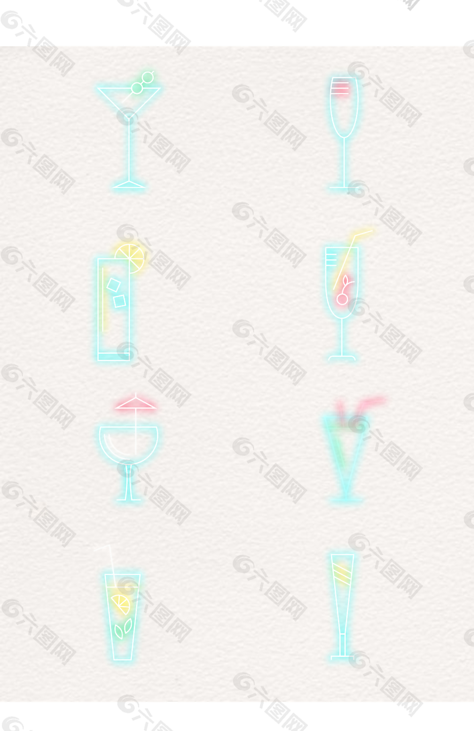 簡(jiǎn)約霓虹燈光效果汁飲料