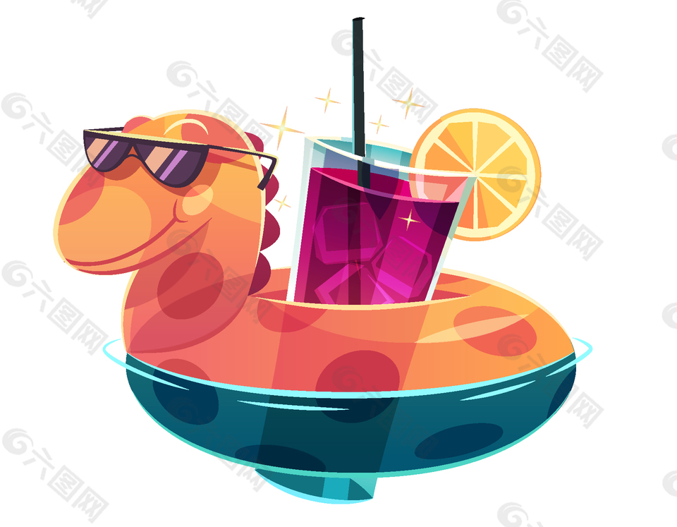 卡通手繪夏季度假矢量元素