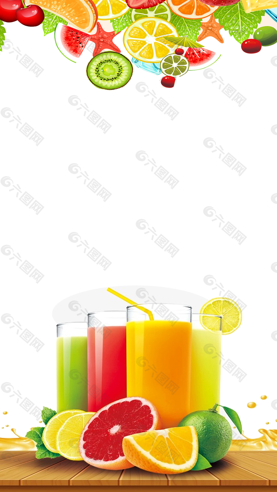 夏日小清新果汁背景