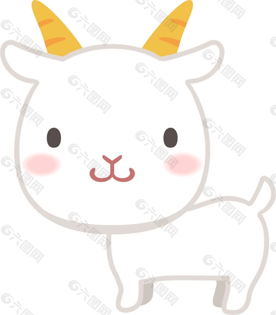 卡通小羊日系矢量素材