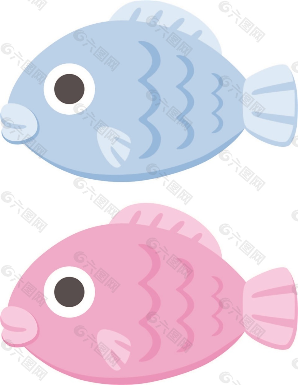 彩色小魚日系矢量素材