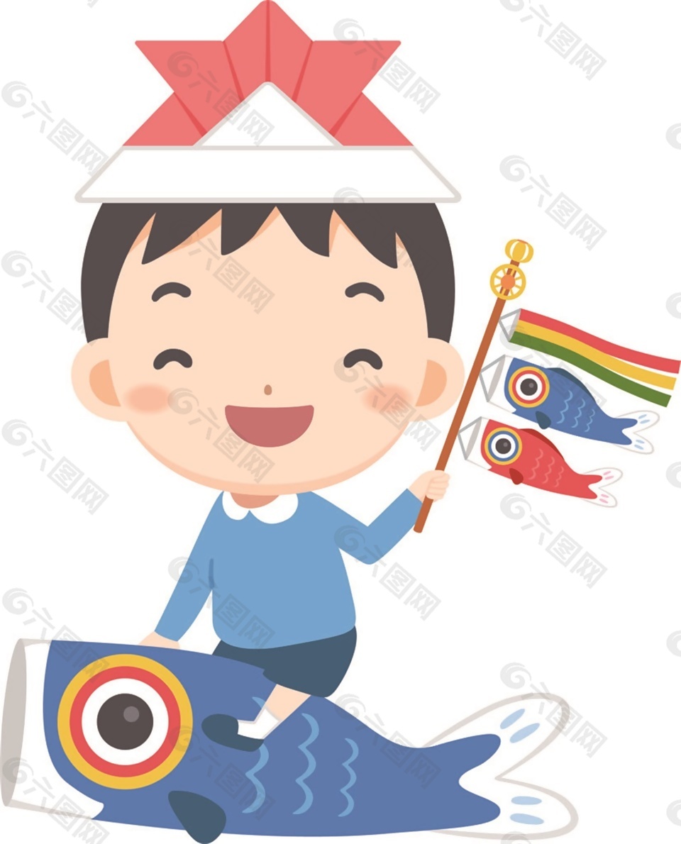 和風(fēng)小男孩日系矢量素材