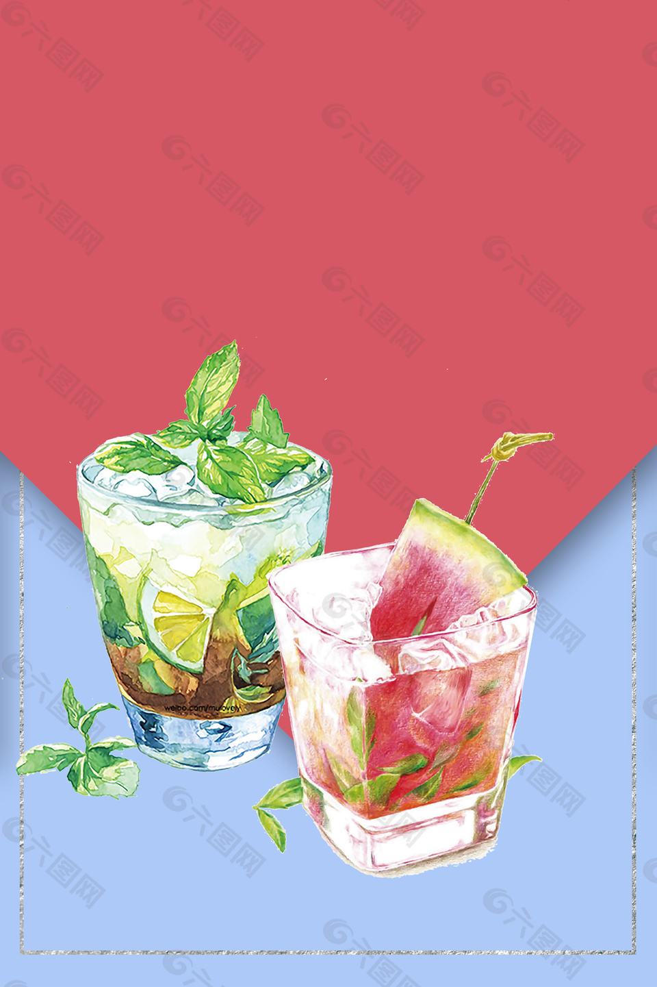 夏季水果飲料海報(bào)背景