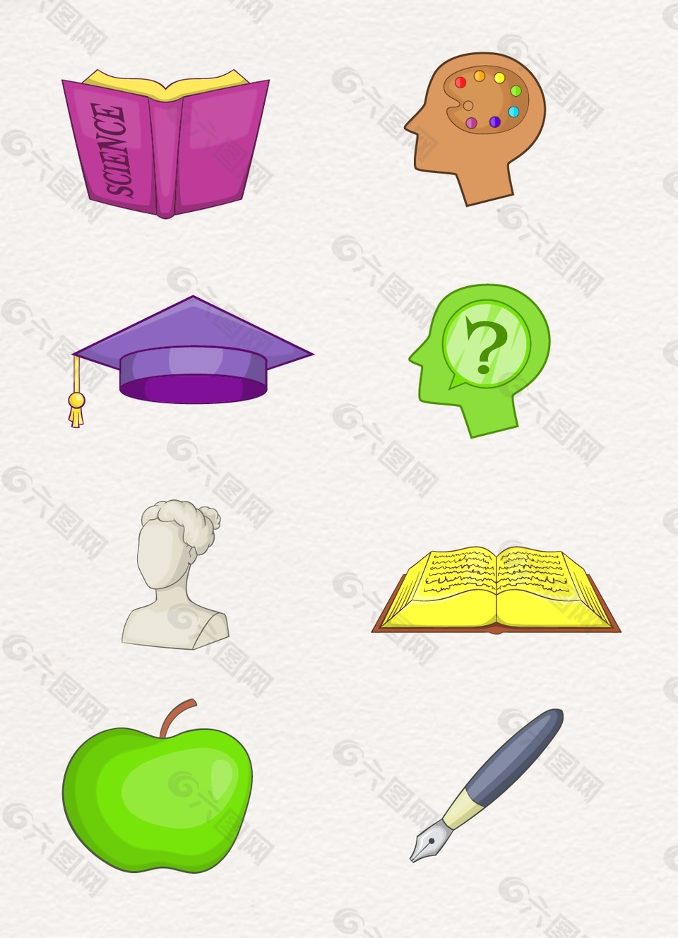書本學(xué)習(xí)人物設(shè)計圖案