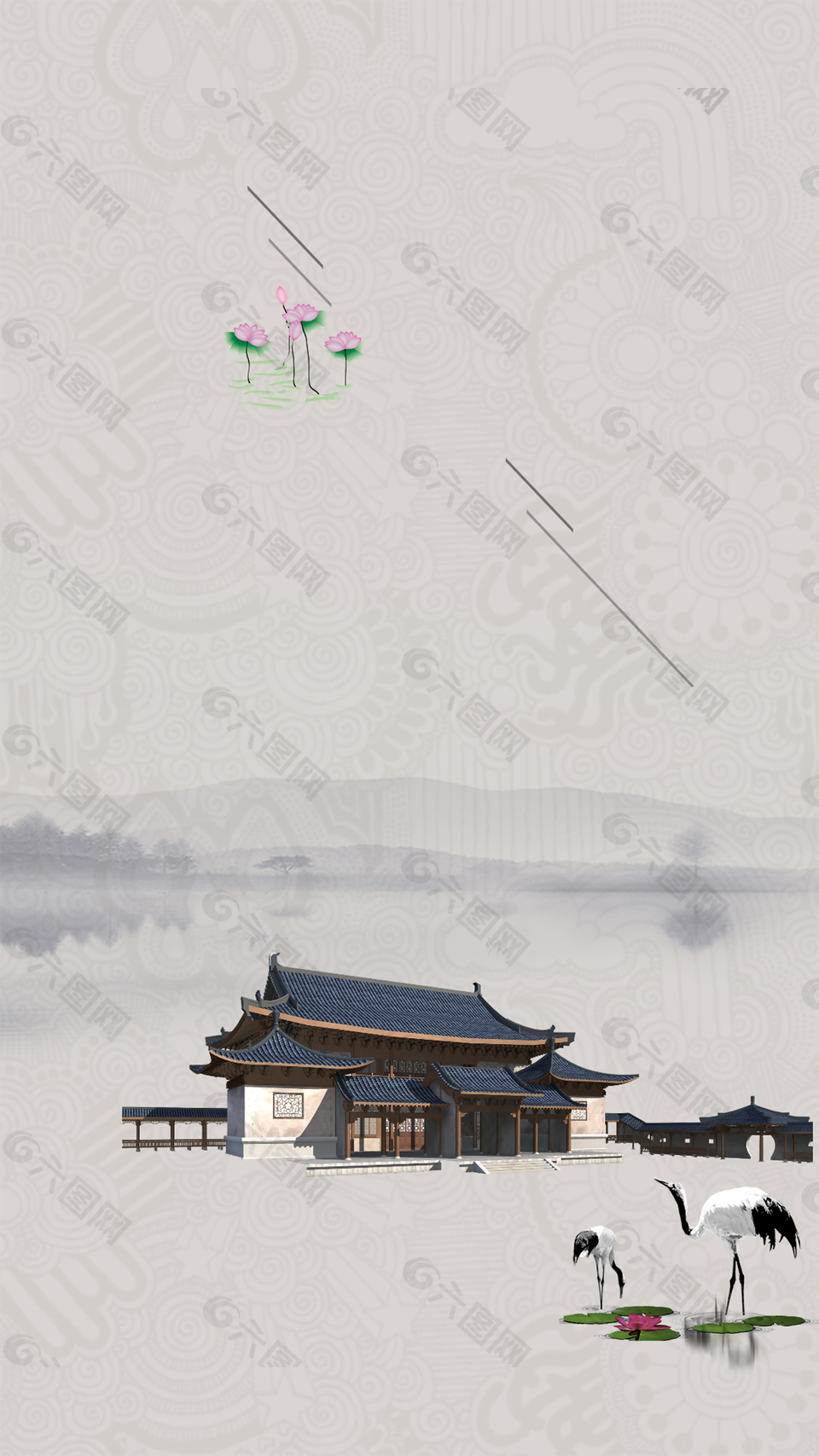 地產促銷仿古建筑背景素材