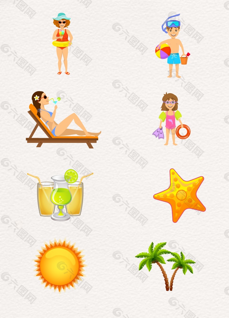 夏日海灘度假設(shè)計(jì)圖案