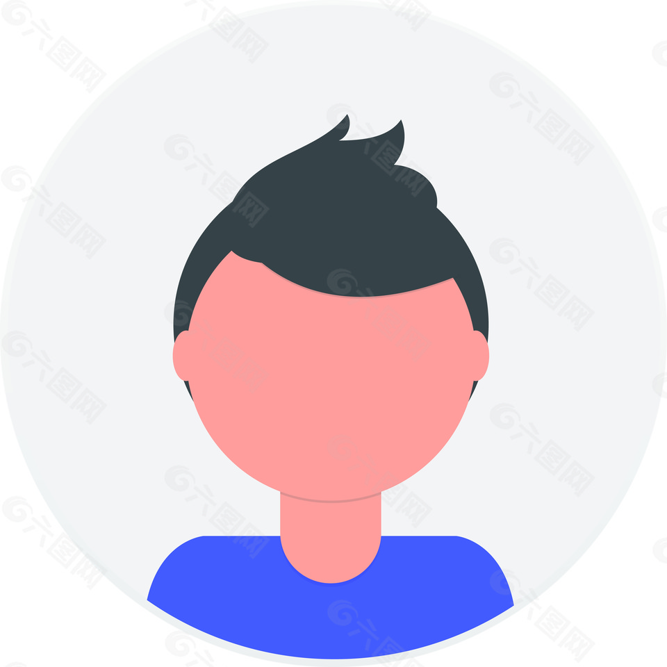 插畫男人大頭照片矢量素材