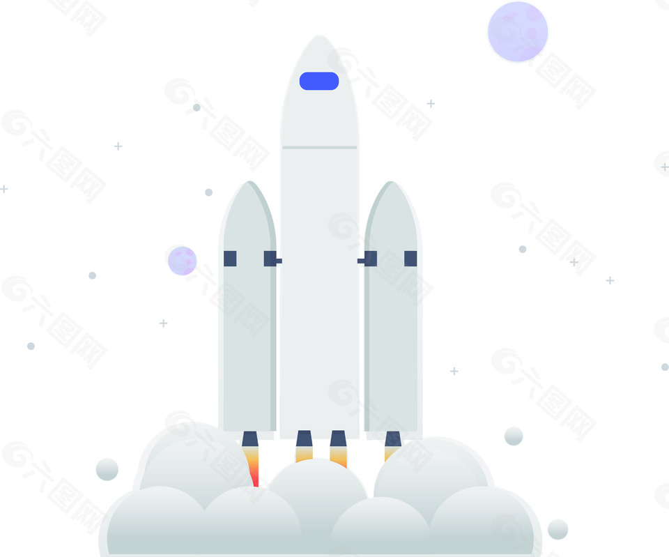 火箭炮上天插畫矢量素材