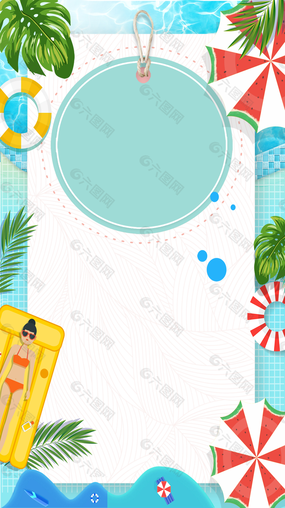 清新夏天夏季促銷游泳旅游海報(bào)背景