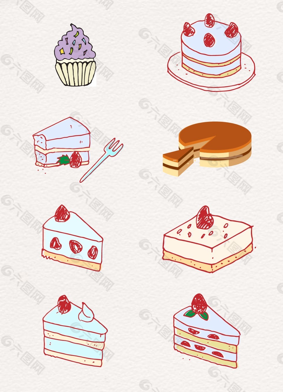 線條手繪蛋糕設(shè)計