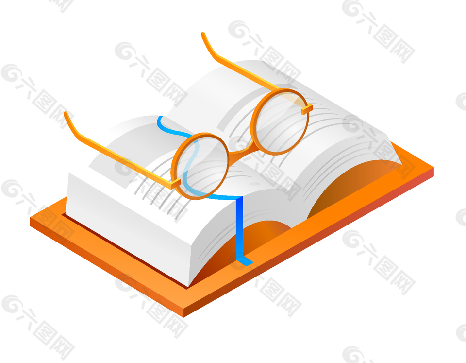 卡通書上的眼鏡矢量圖