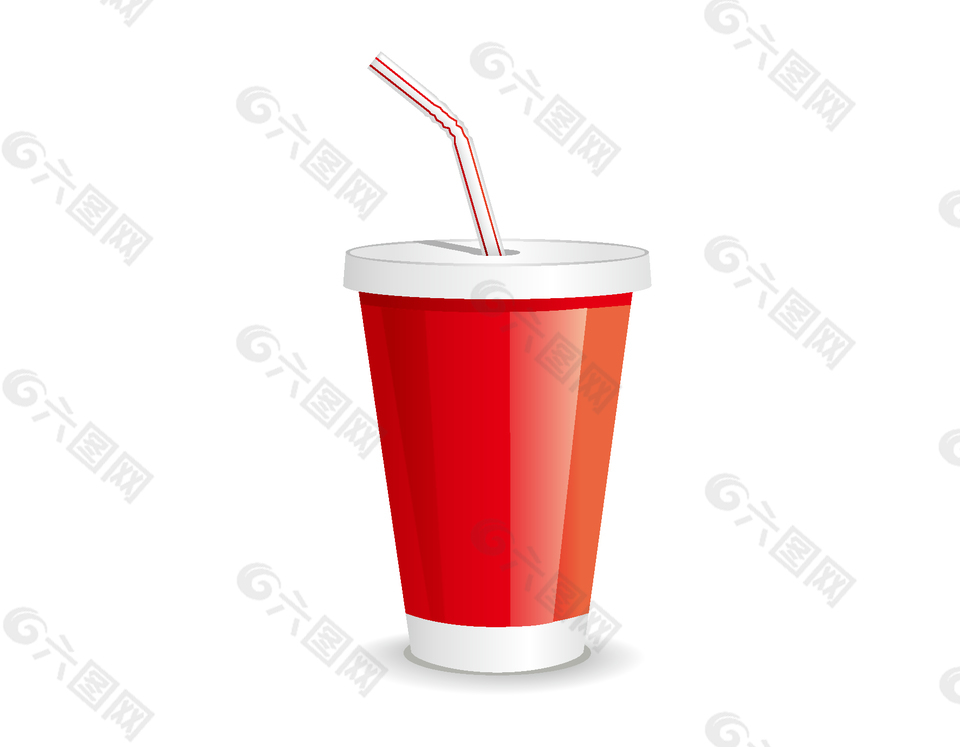 紅色飲料紙杯矢量元素
