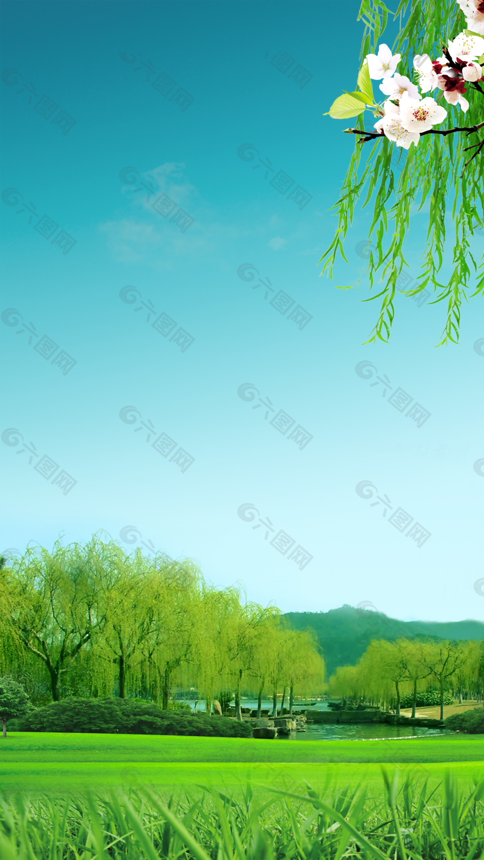 藍(lán)天白云廣告背景