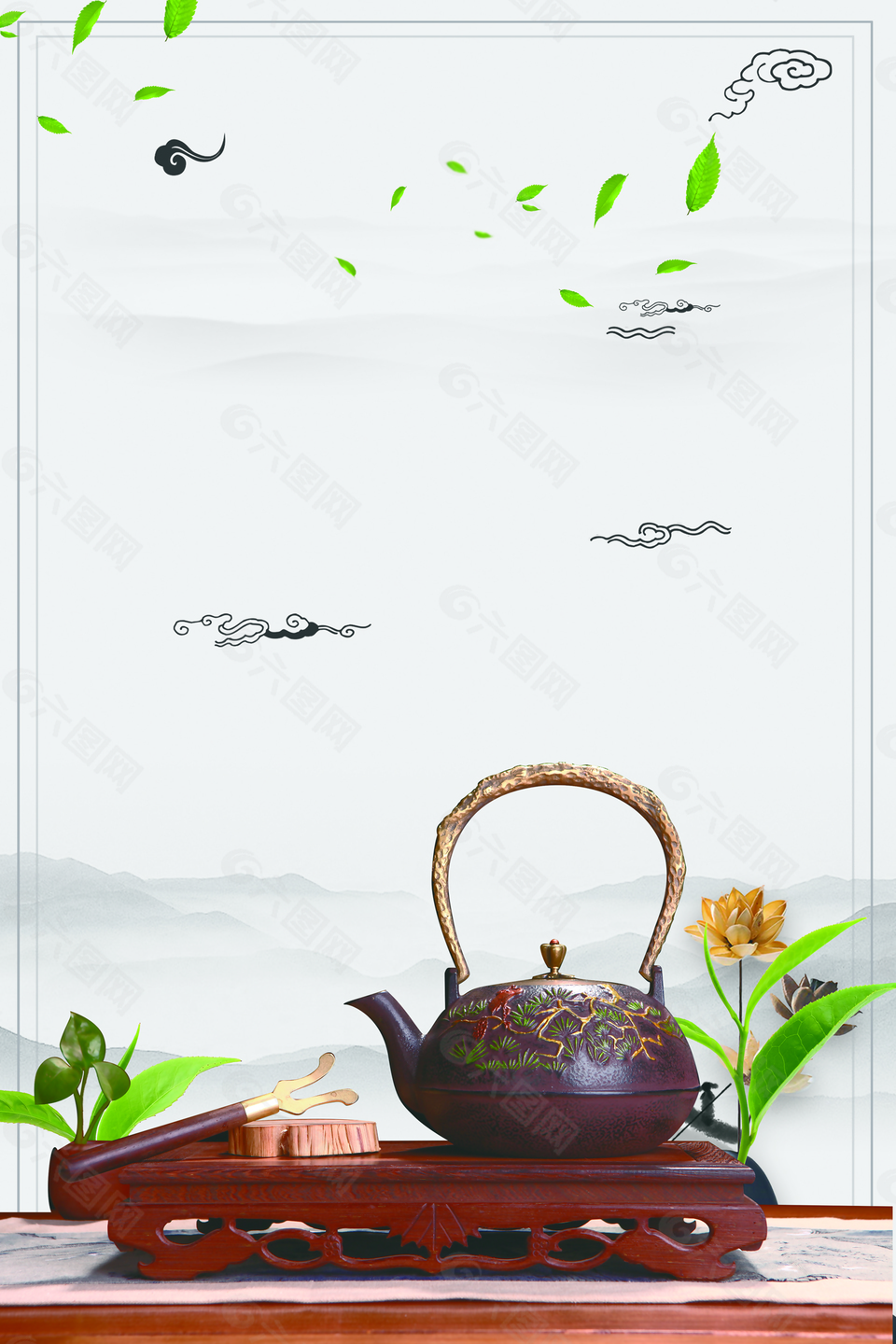 中國風(fēng)淡雅茶道文化背景