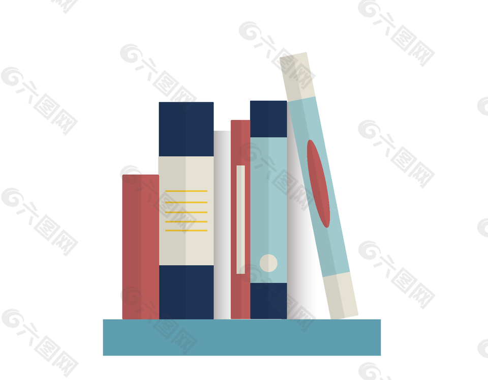 擺放整齊的書矢量圖