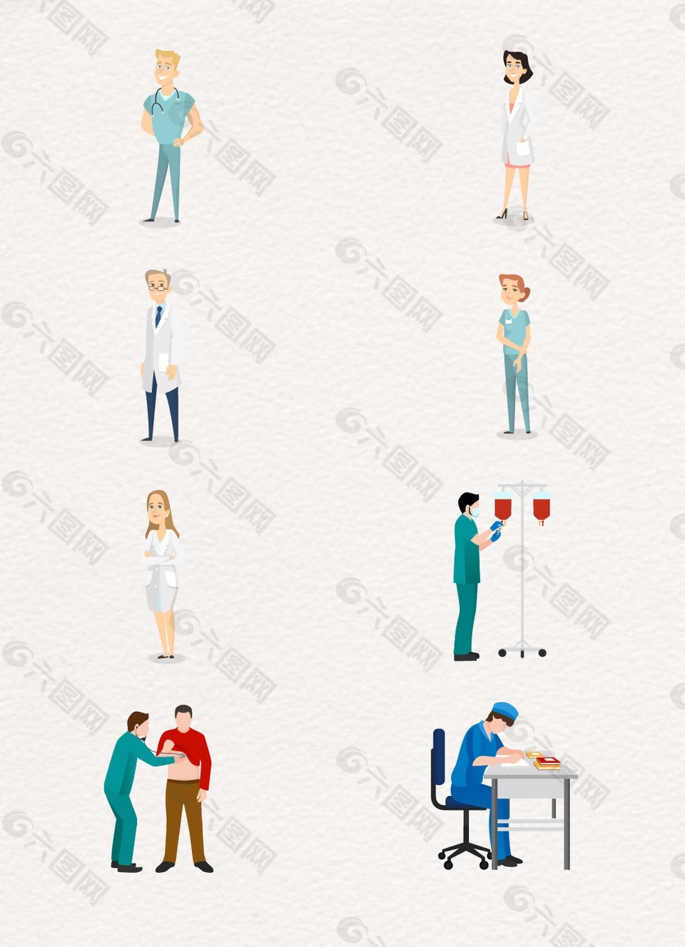 扁平化卡通病人設(shè)計