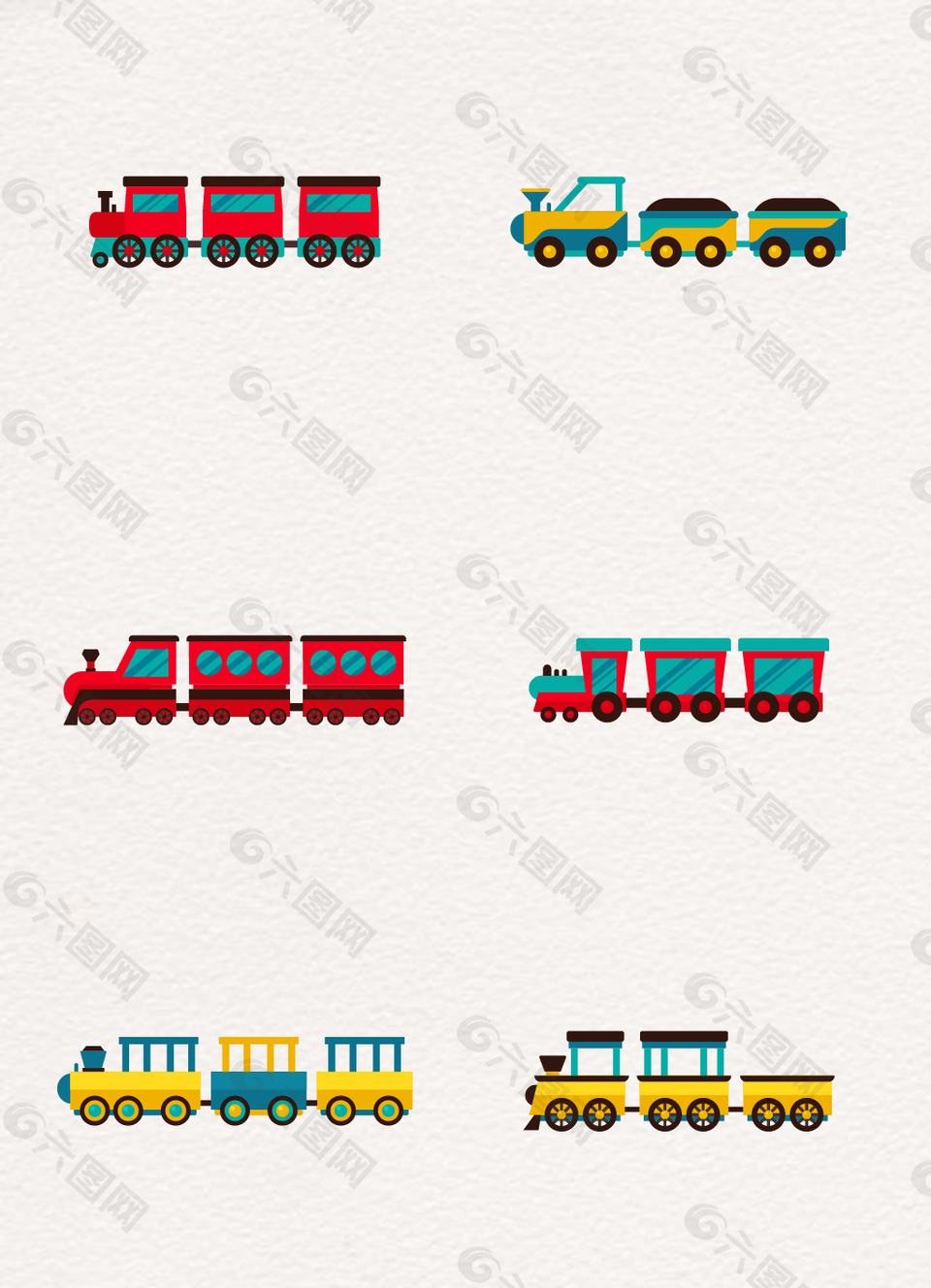 卡通日系火車矢量素材