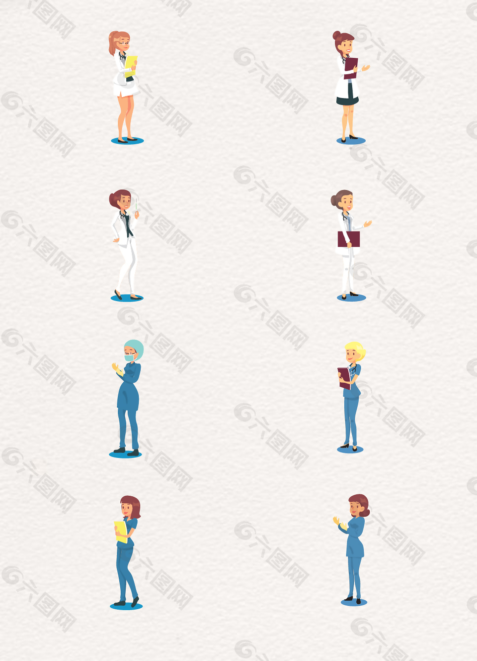 矢量手繪女醫(yī)生元素