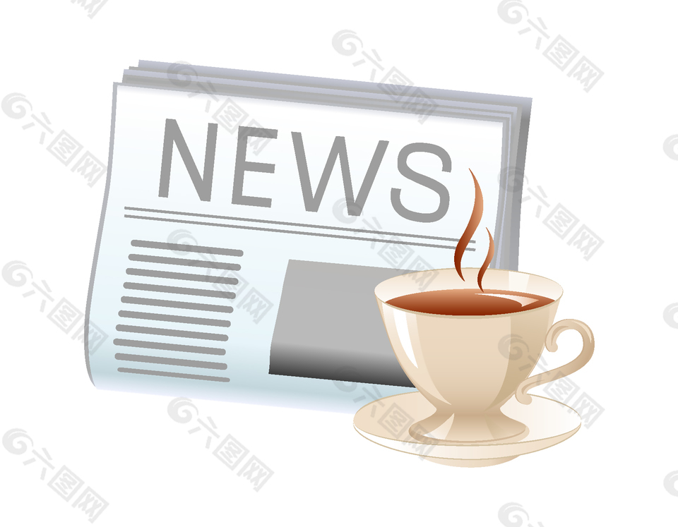 最新報紙雜志與下午茶咖啡