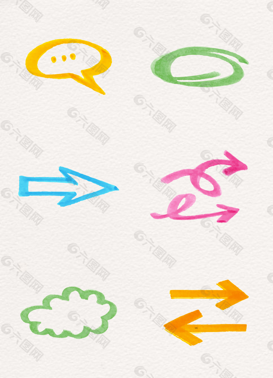 彩色箭頭卡通設(shè)計(jì)元素