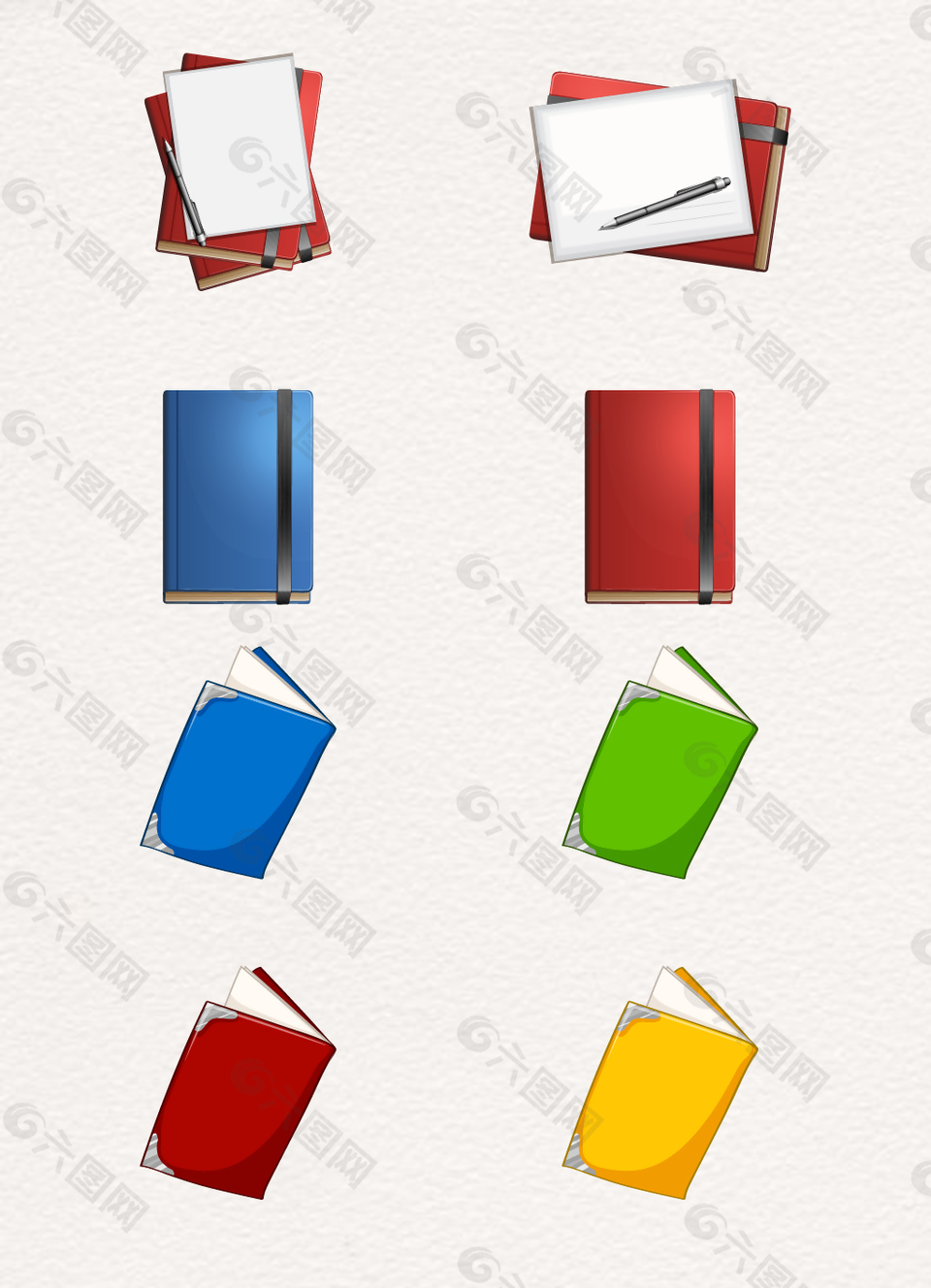 彩色書本世界讀書日卡通元素