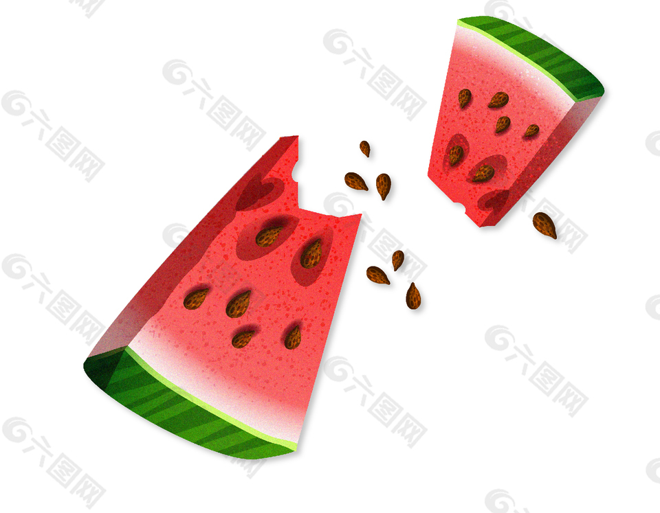 卡通新鮮西瓜元素