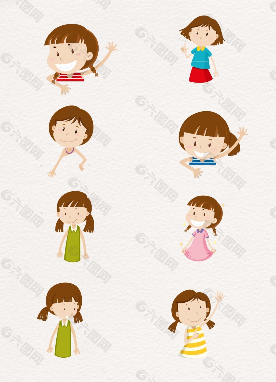棕色頭發(fā)可愛女孩設(shè)計(jì)