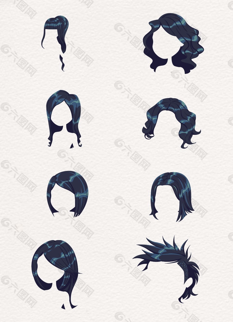 藍色現(xiàn)代女性發(fā)現(xiàn)設計