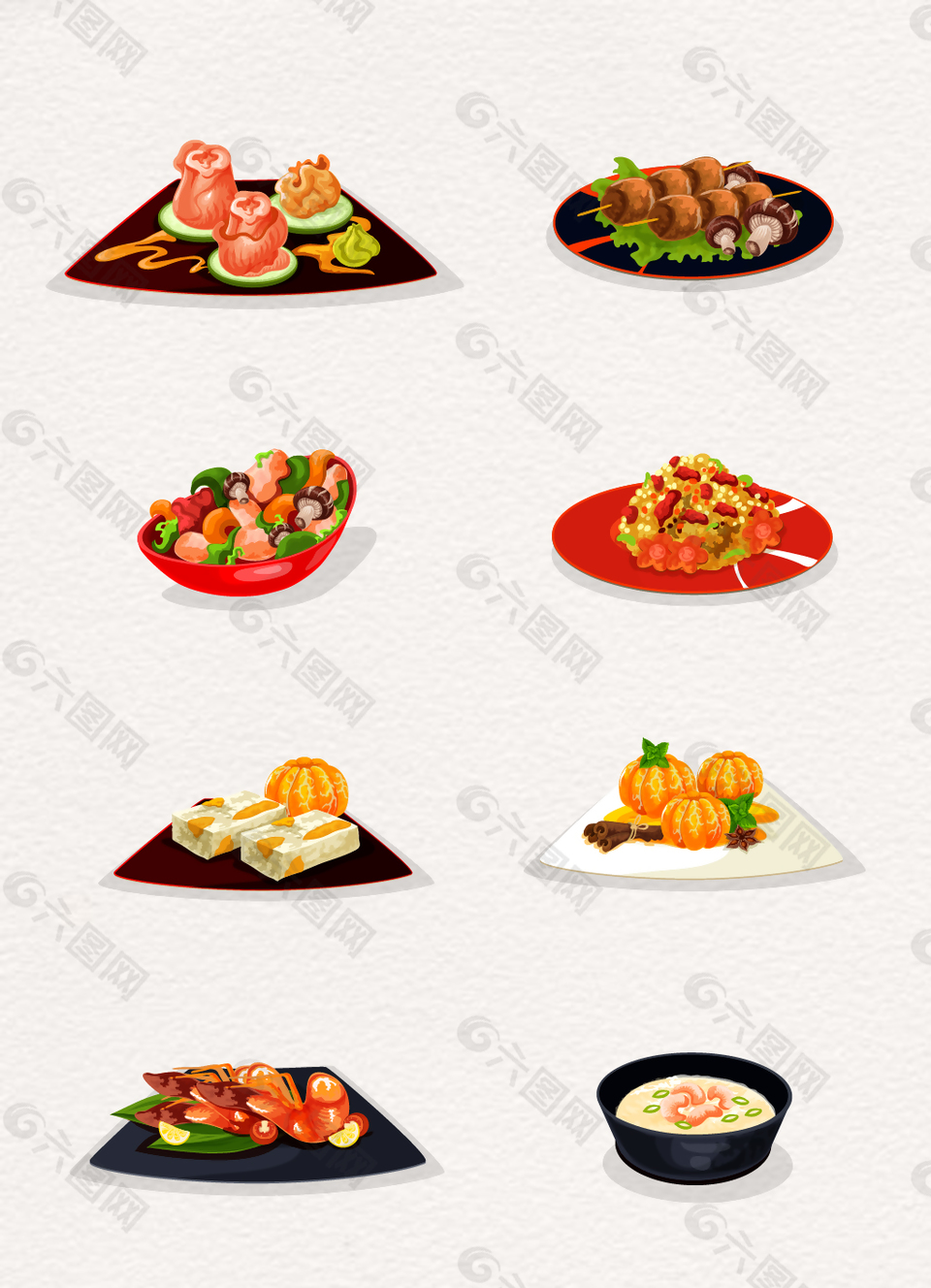 手繪美味日本美食圖片素材
