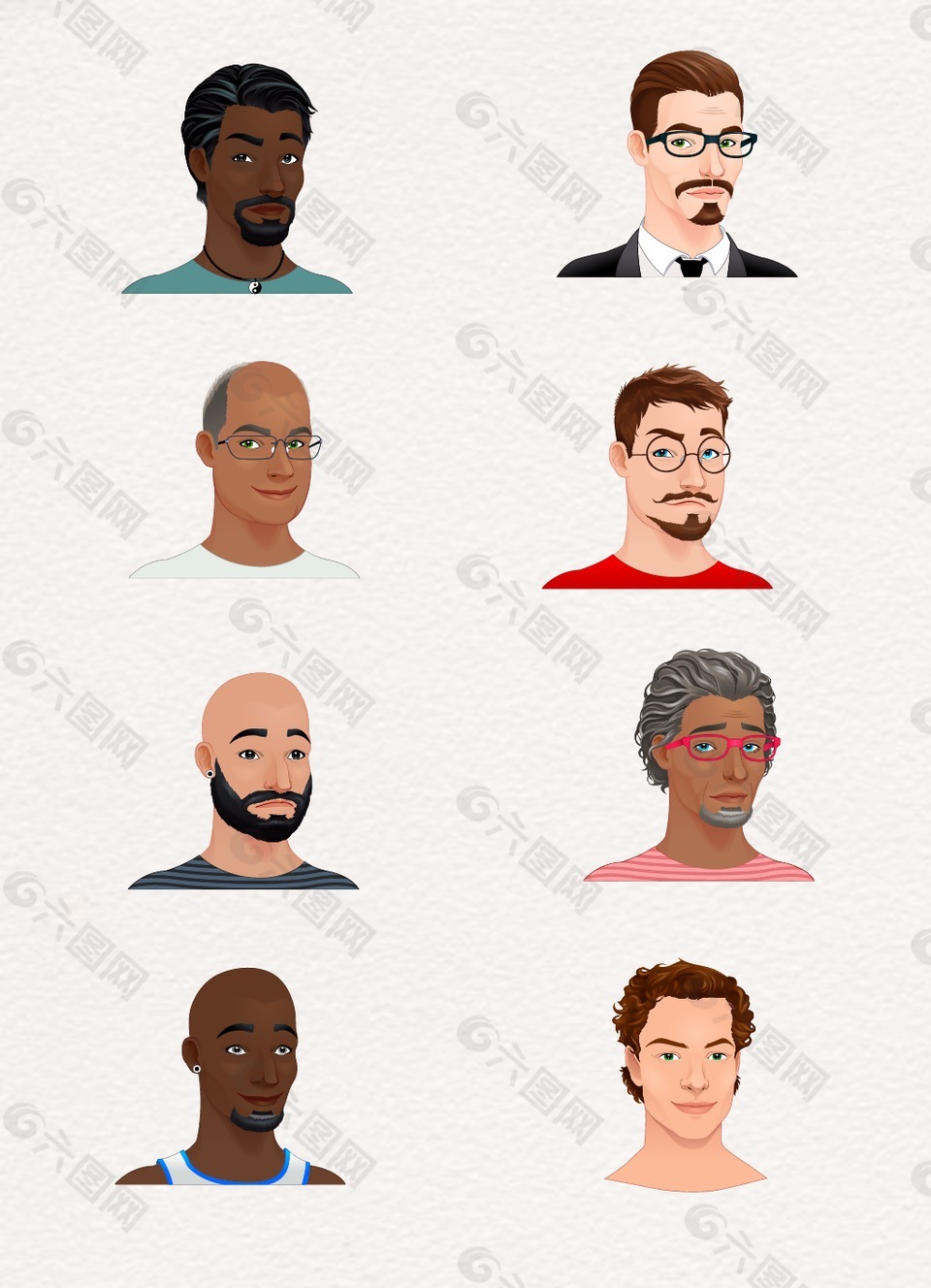 時(shí)尚男子人物頭像