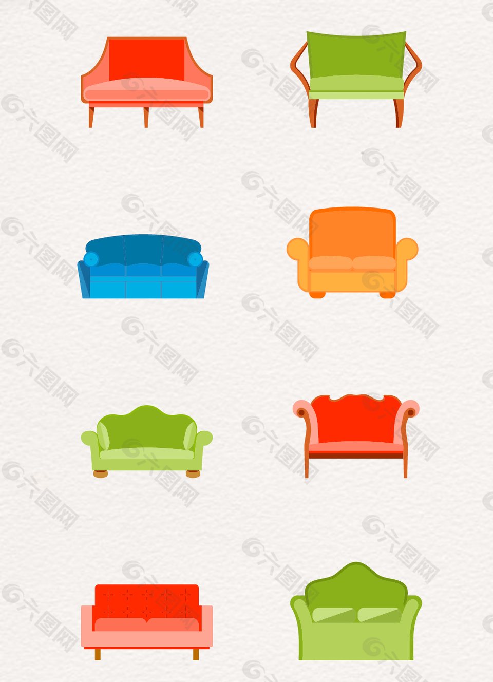 彩色時(shí)尚實(shí)用家居沙發(fā)設(shè)計(jì)