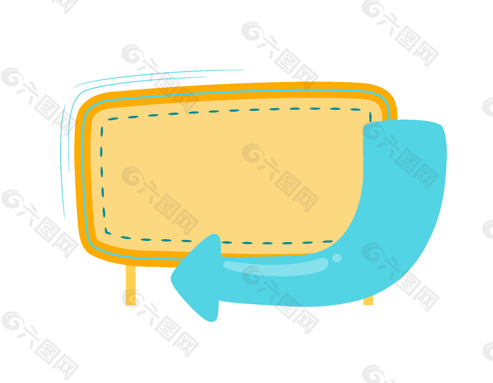 長方形裝飾與藍(lán)色箭頭矢量圖