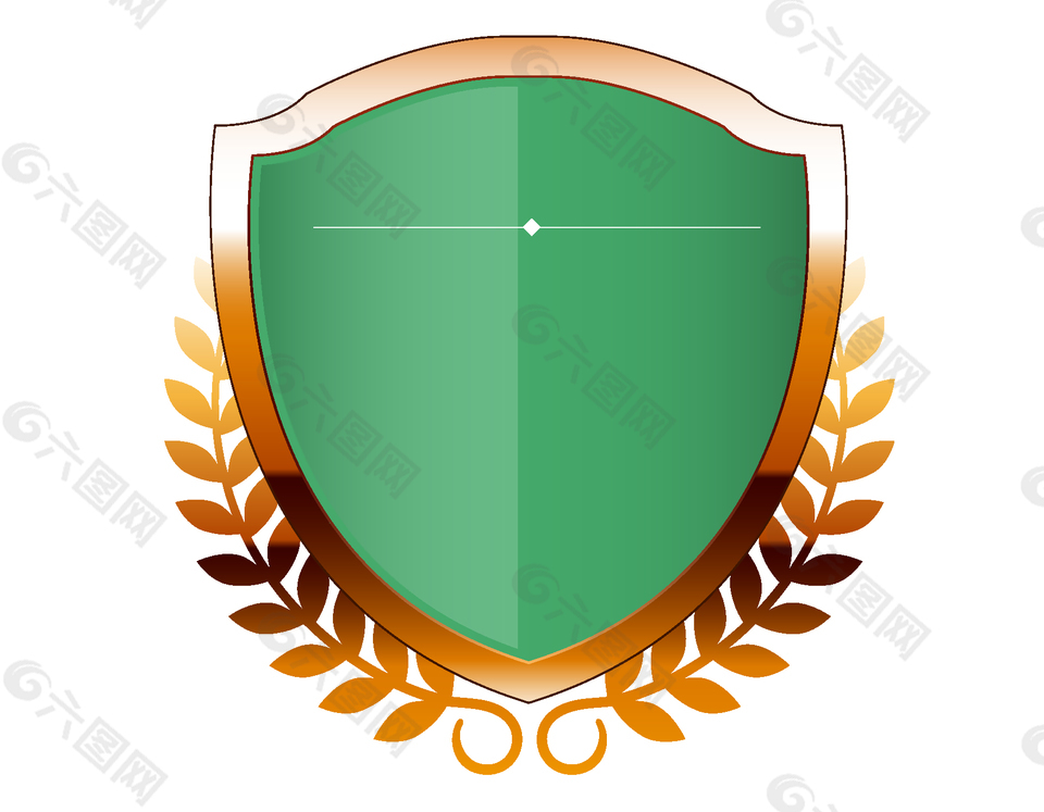 卡通金屬樹葉綠色標志矢量元素