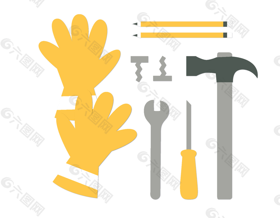 卡通五金工具矢量元素