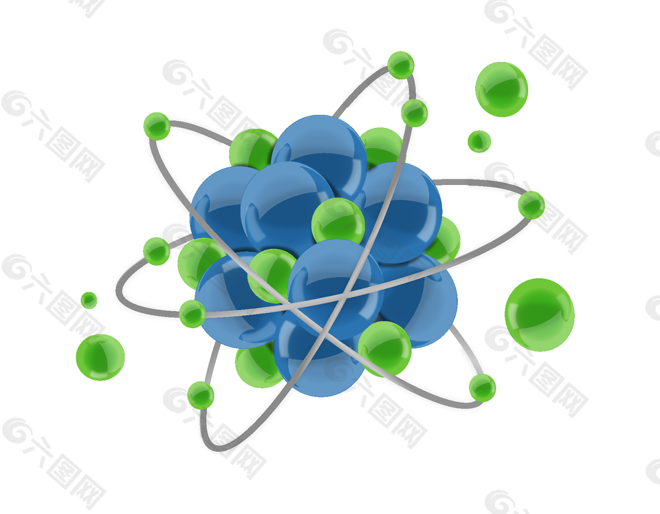 卡通科技藍色分子細胞矢量元素