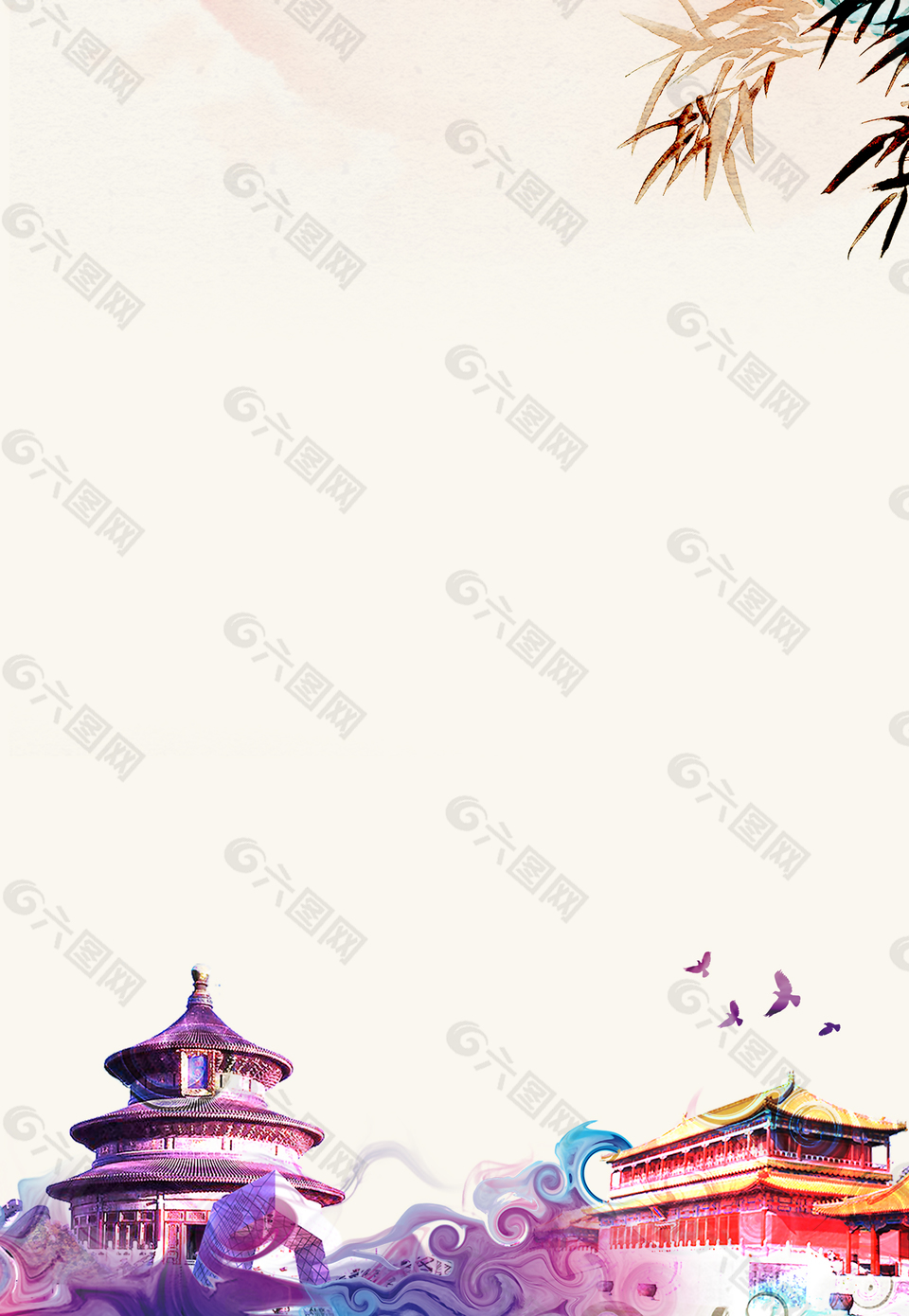 復(fù)古雙節(jié)同慶海報背景
