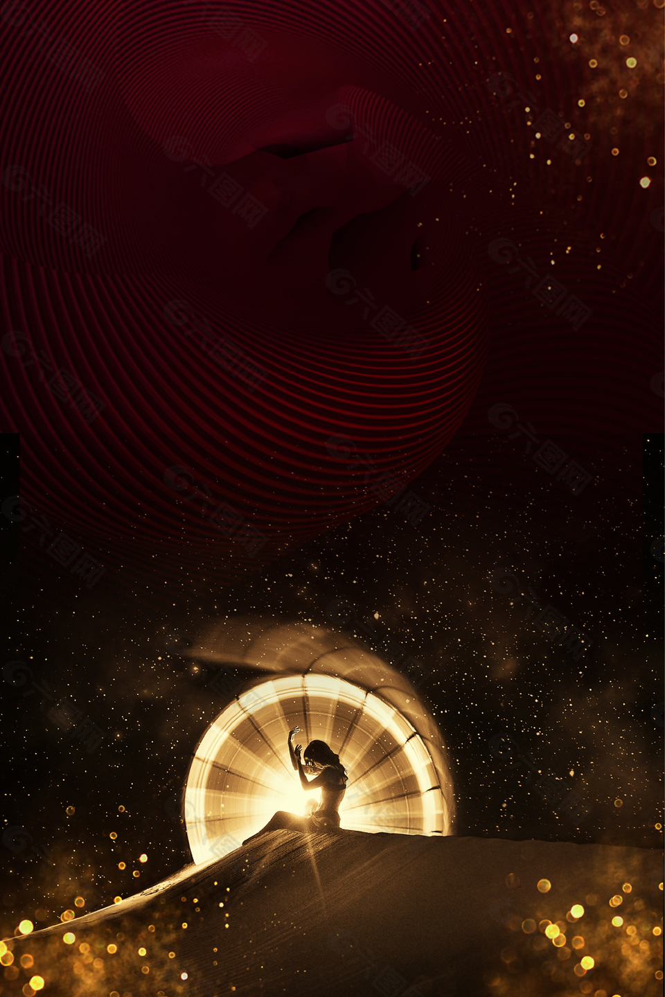 企業(yè)文化夢(mèng)想黑金大氣海報(bào)背景