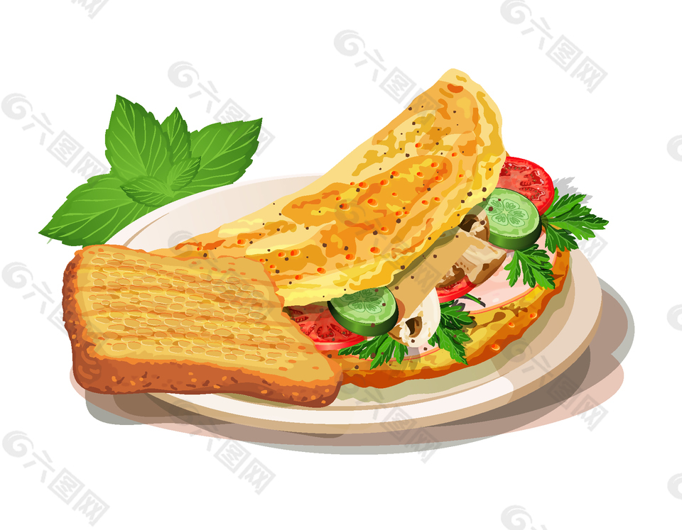 矢量漢堡食物元素