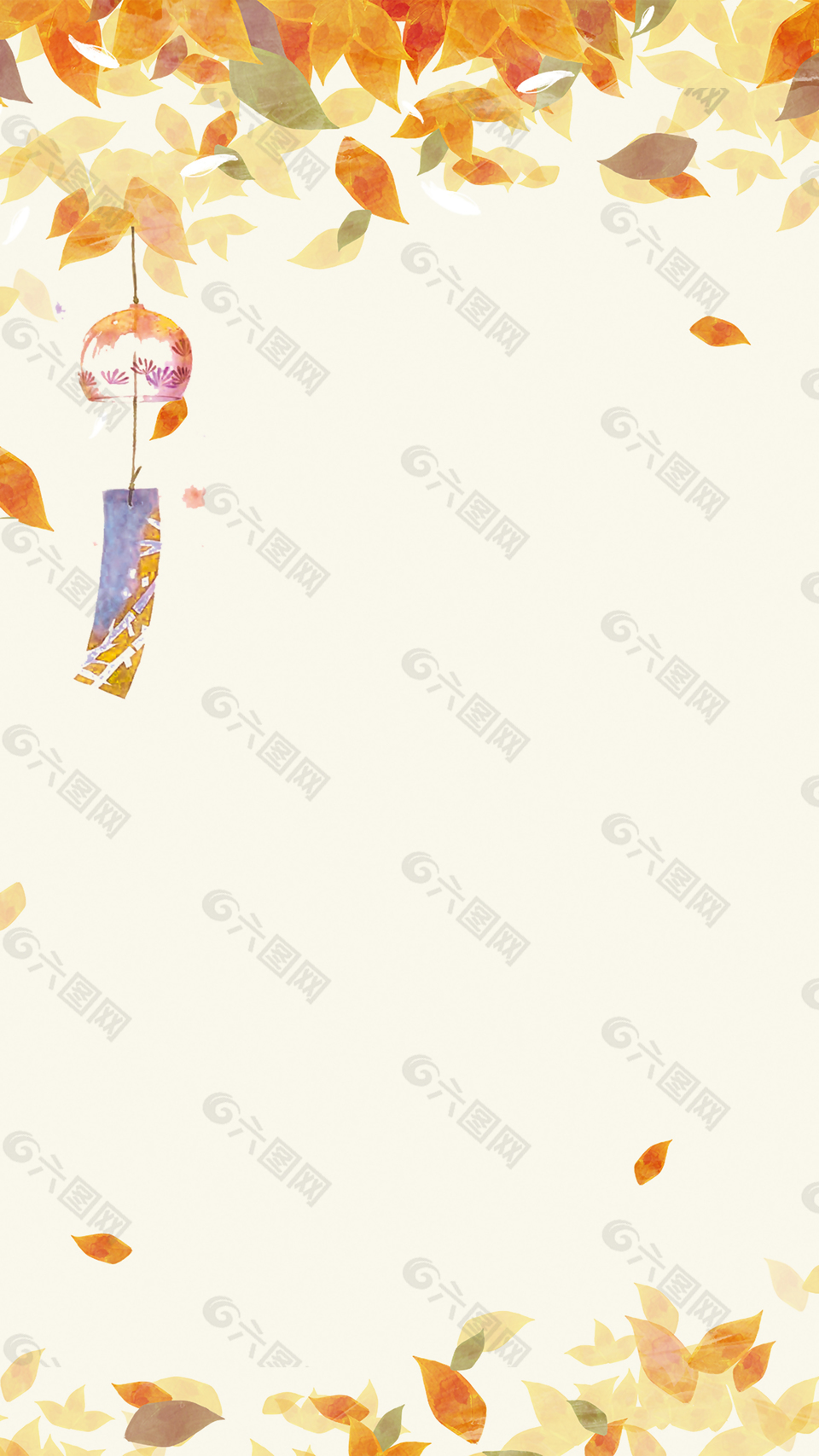 黃色小清新手繪秋季上新背景