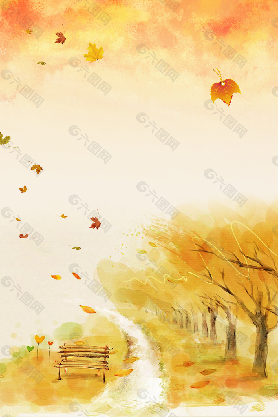 二十四節(jié)氣立秋海報(bào)背景