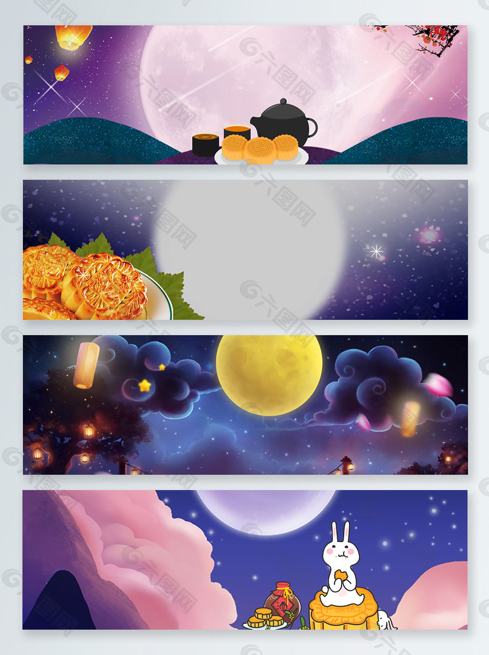 傳統(tǒng)節(jié)日中秋節(jié)促銷banner背景