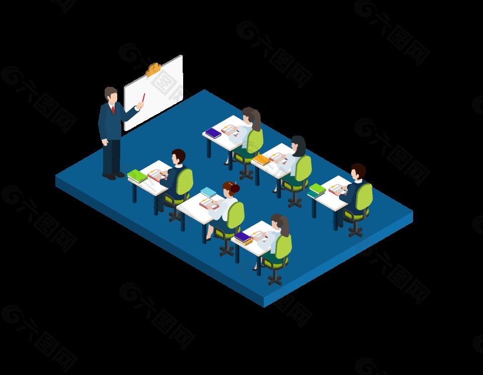 卡通課堂學(xué)習(xí)知識(shí)元素