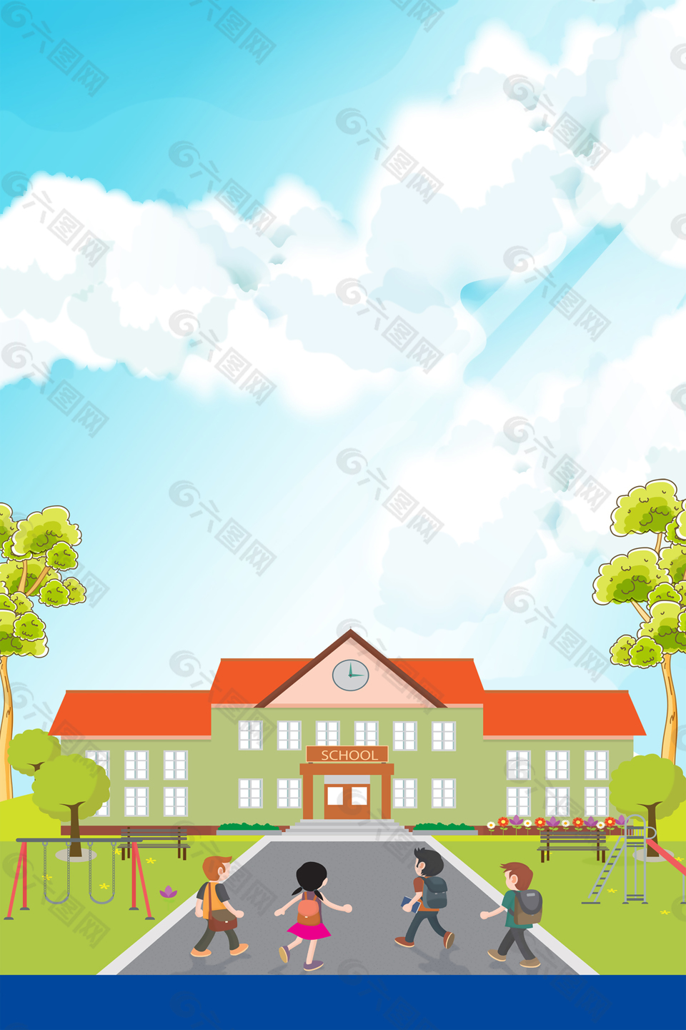 開學(xué)季開學(xué)啦學(xué)習(xí)用品海報(bào)廣告宣傳背景