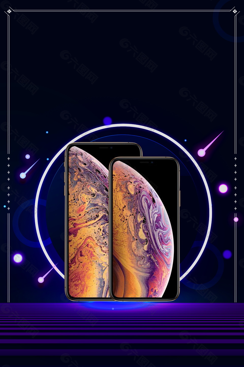 炫彩苹果手机新品发布会海报背景设计背景素材免费下载 图片编号 六图网