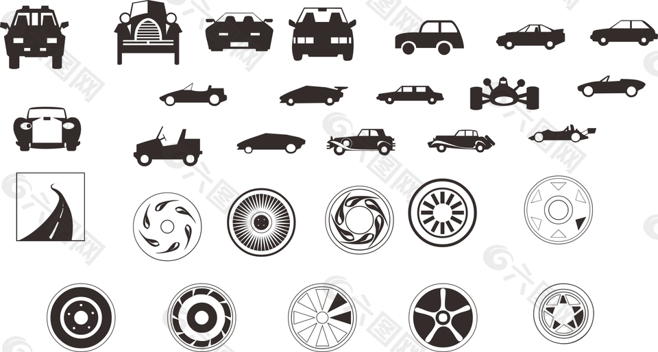 汽車圖標(biāo)矢量素材