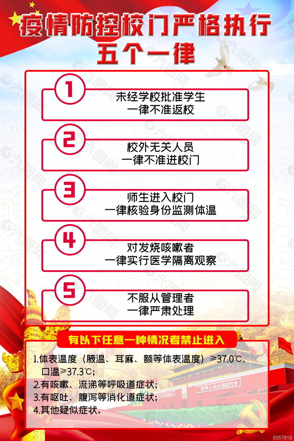 校園防疫五個(gè)一律
