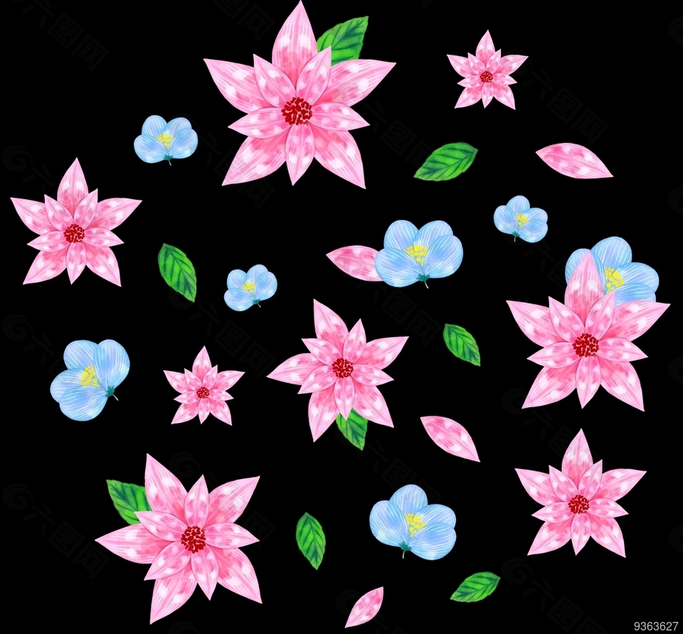 花瓣 花朵 叶子 粉色花素材