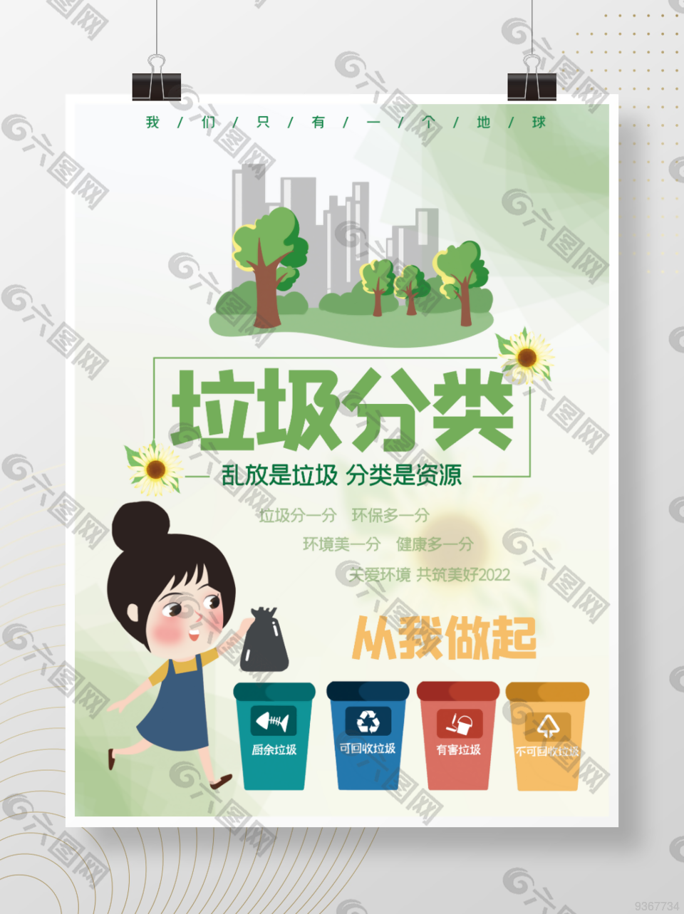 保護環境垃圾分類海報